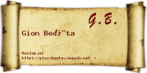 Gion Beáta névjegykártya
